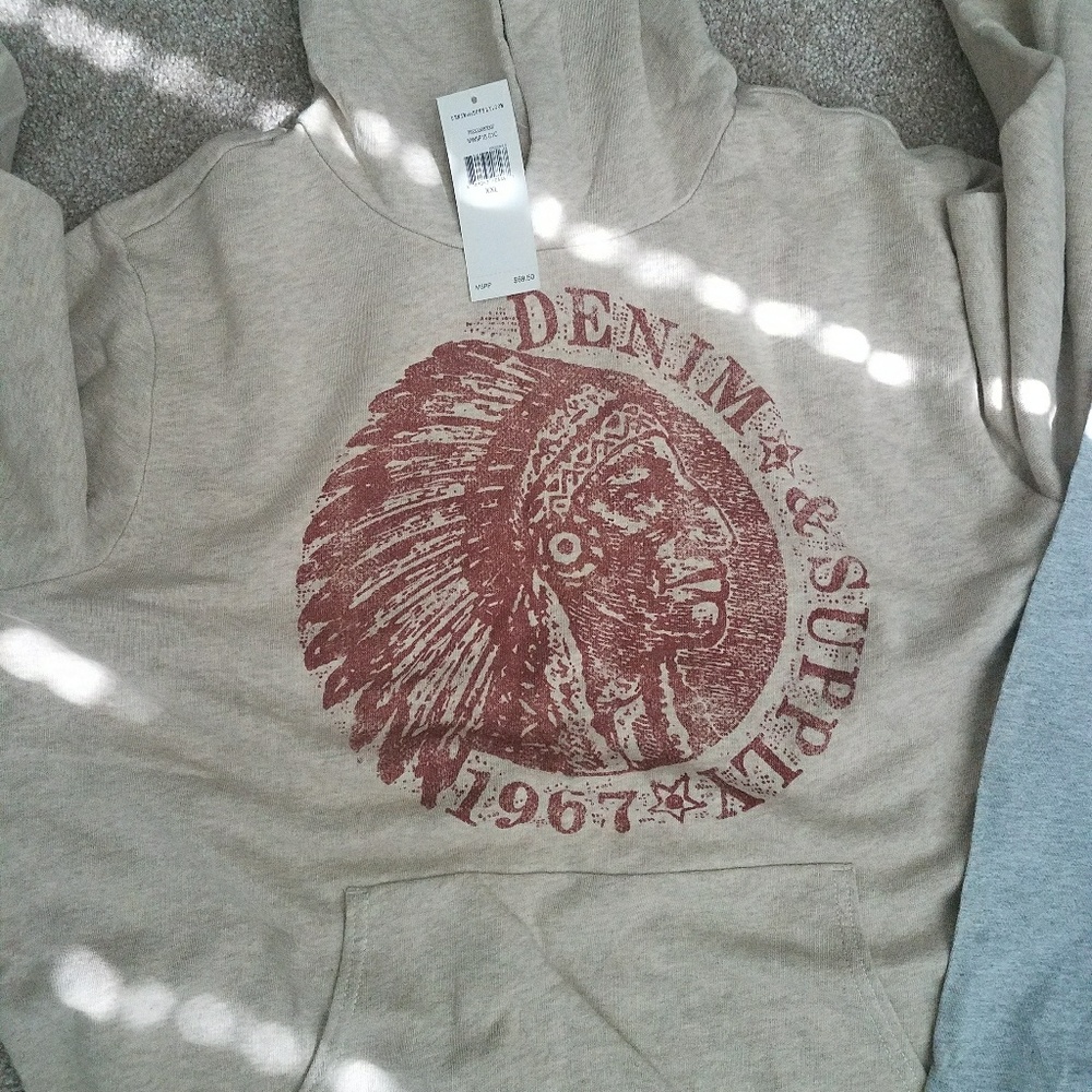 Cream color long sleeve hoodie